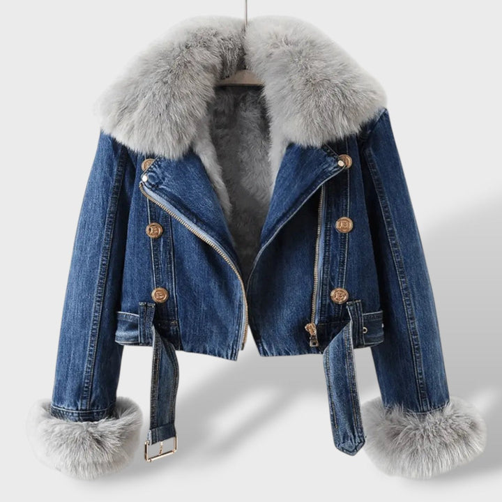 Chaqueta Vaquera con Pelo Sintético Mujer