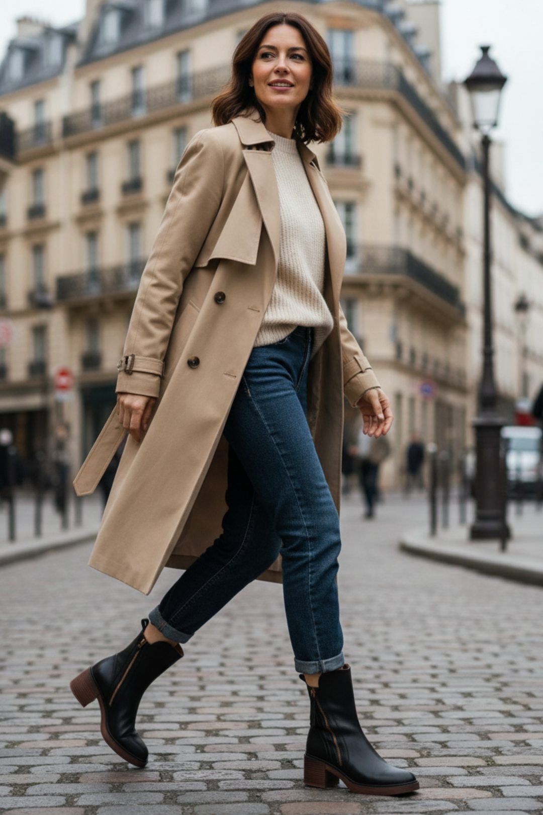 Pernelle | Botas de Cuero con Tacón Cuadrado