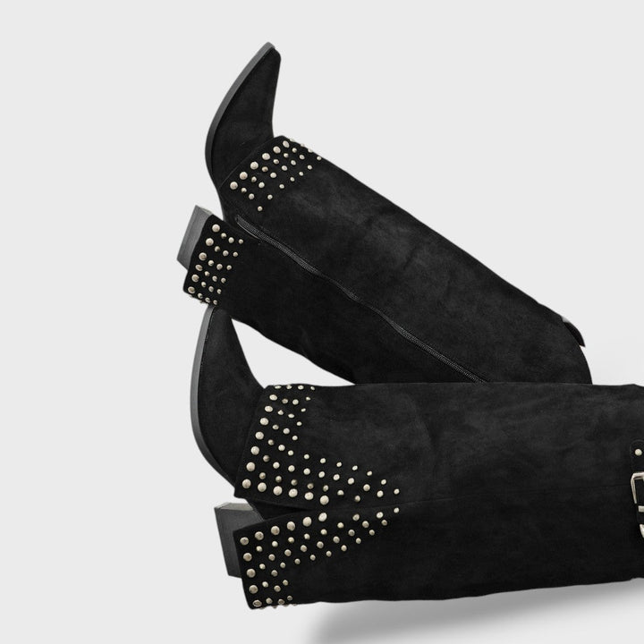 Botines de Tacón con Tachuelas Elegantes