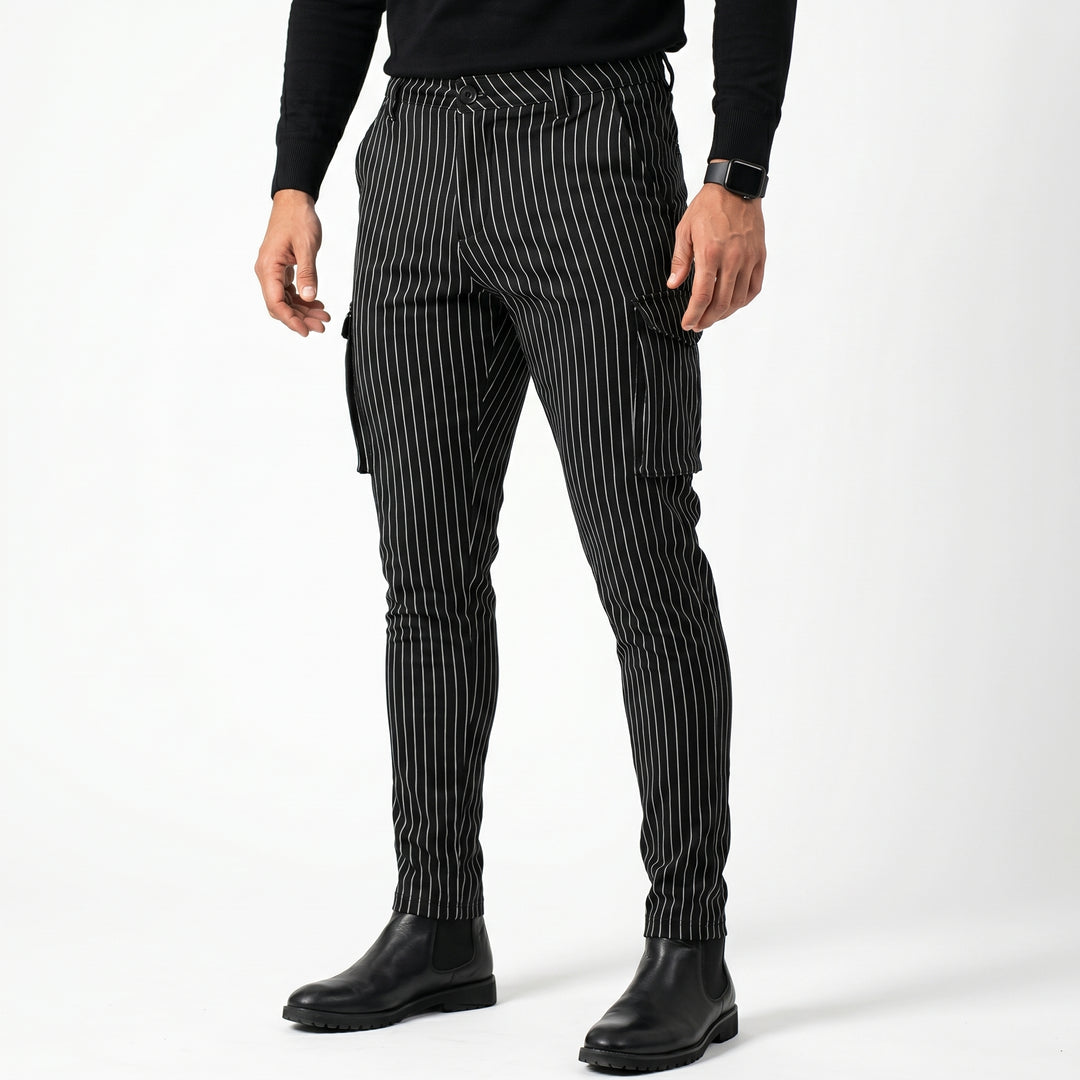 Vittorio Pantalones Slim Fit - Negro