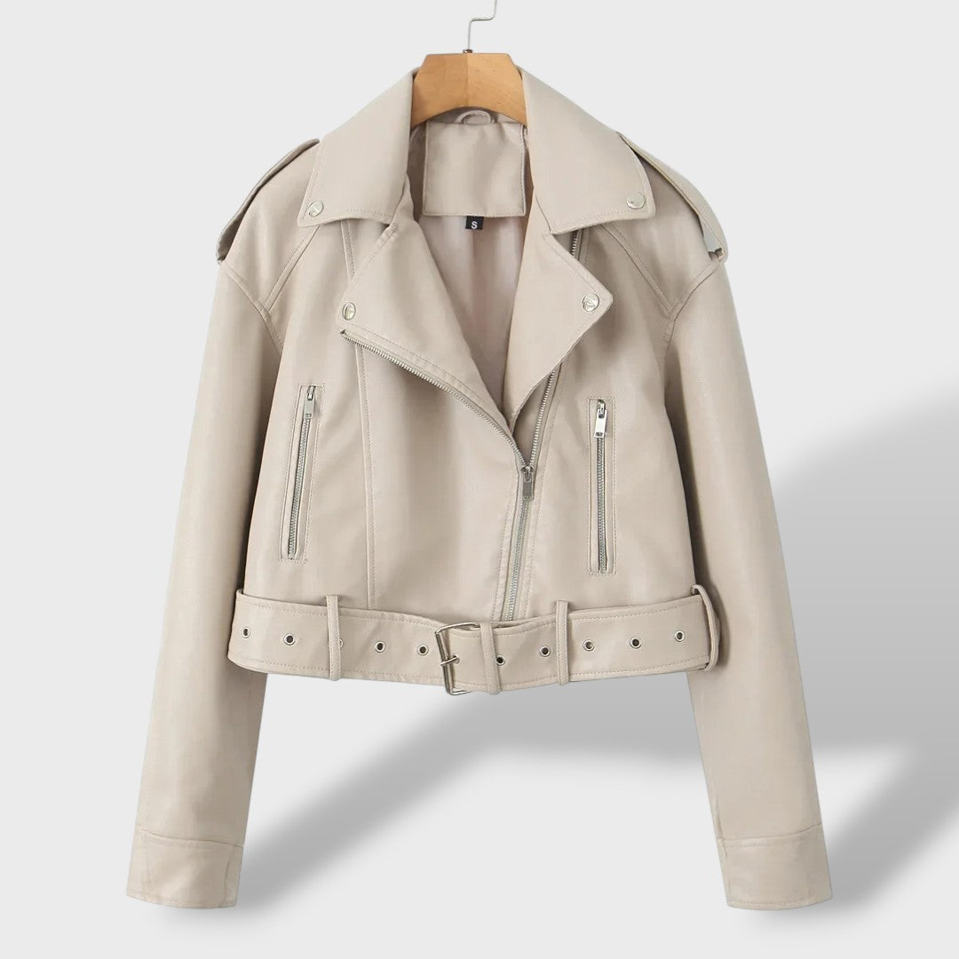 Cazadora de Polipiel Mujer Oversize