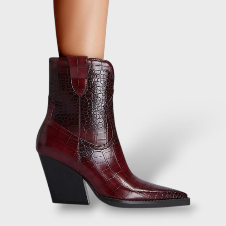 Botines Cowboy Tacón Alto Mujer