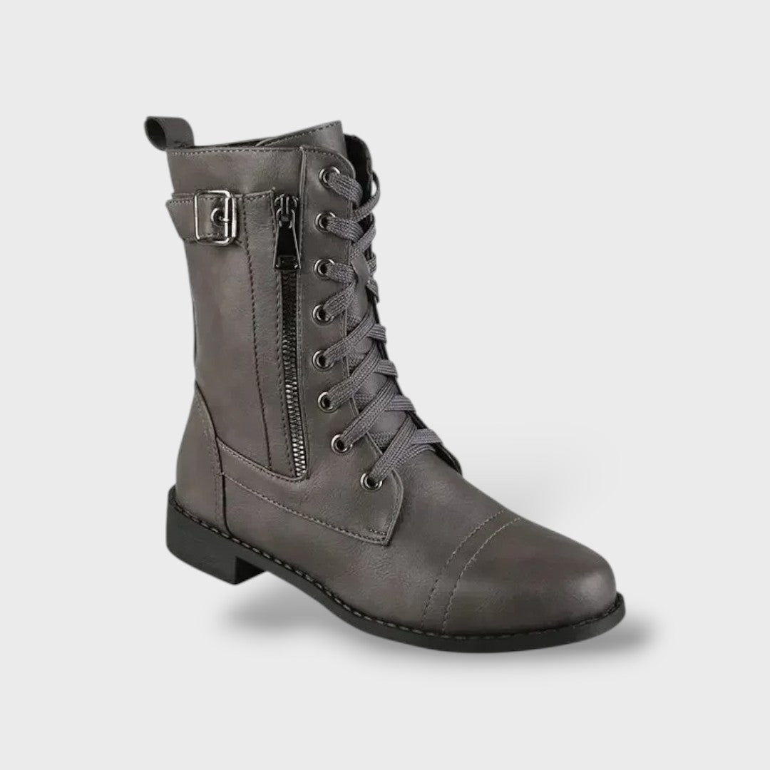 Botas Altas de Plataforma para Mujer en Piel con Cremallera