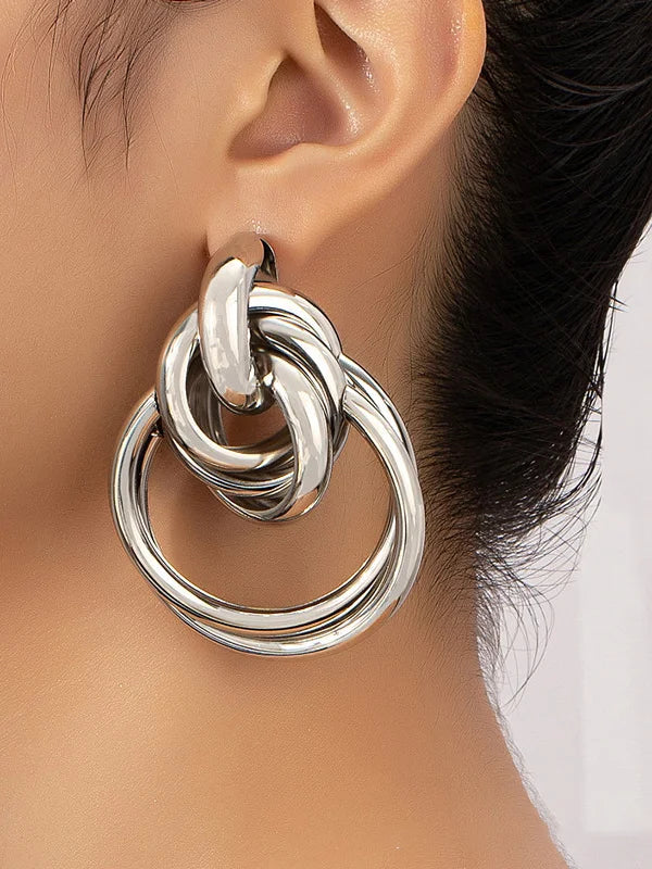 Pendientes Aros Dorados entrelazados
