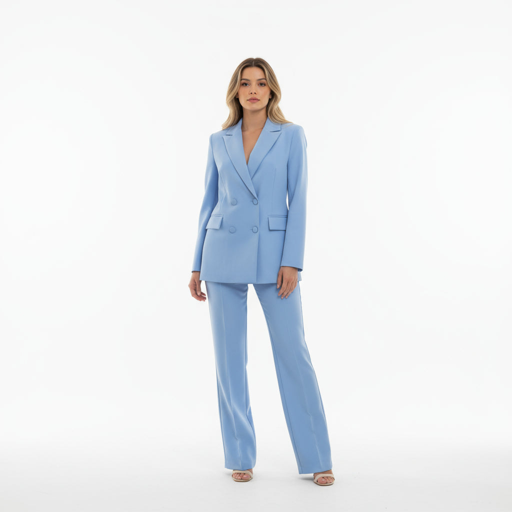 Conjunto Elegante Mujer Blazer y Pantalón de Corte Recto