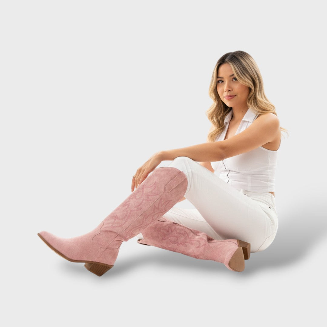 Botas Altas Western Mujer Puntera Fina