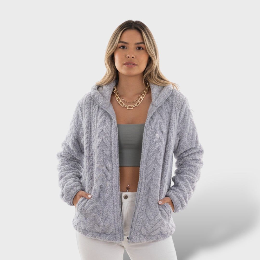 Chaqueta de Forro Polar con Cremallera y Cuello Alto