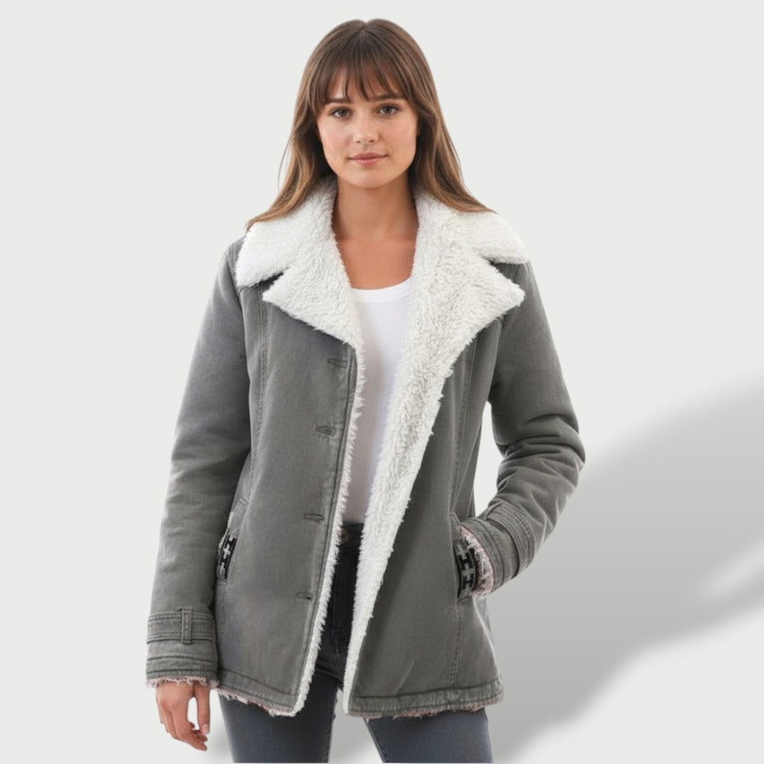Abrigo Largo Mujer Invierno con Solapa Elegante