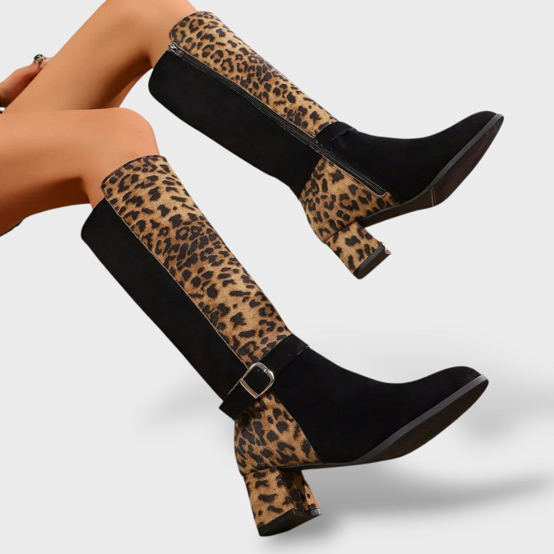 Botas Altas Leopardo Mujer