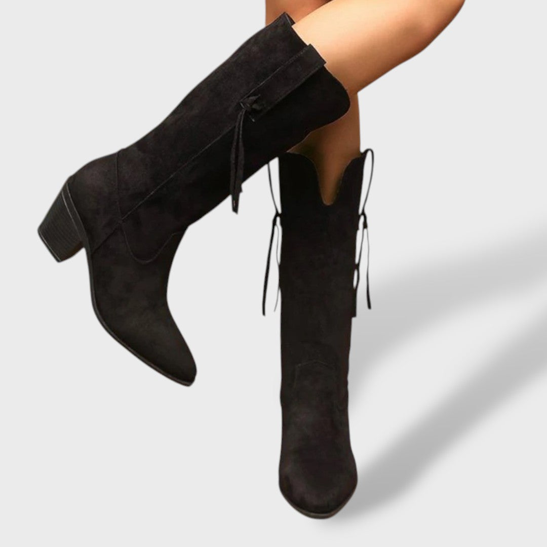 Botas Cowboy Mujer Invierno de Ante Sintético