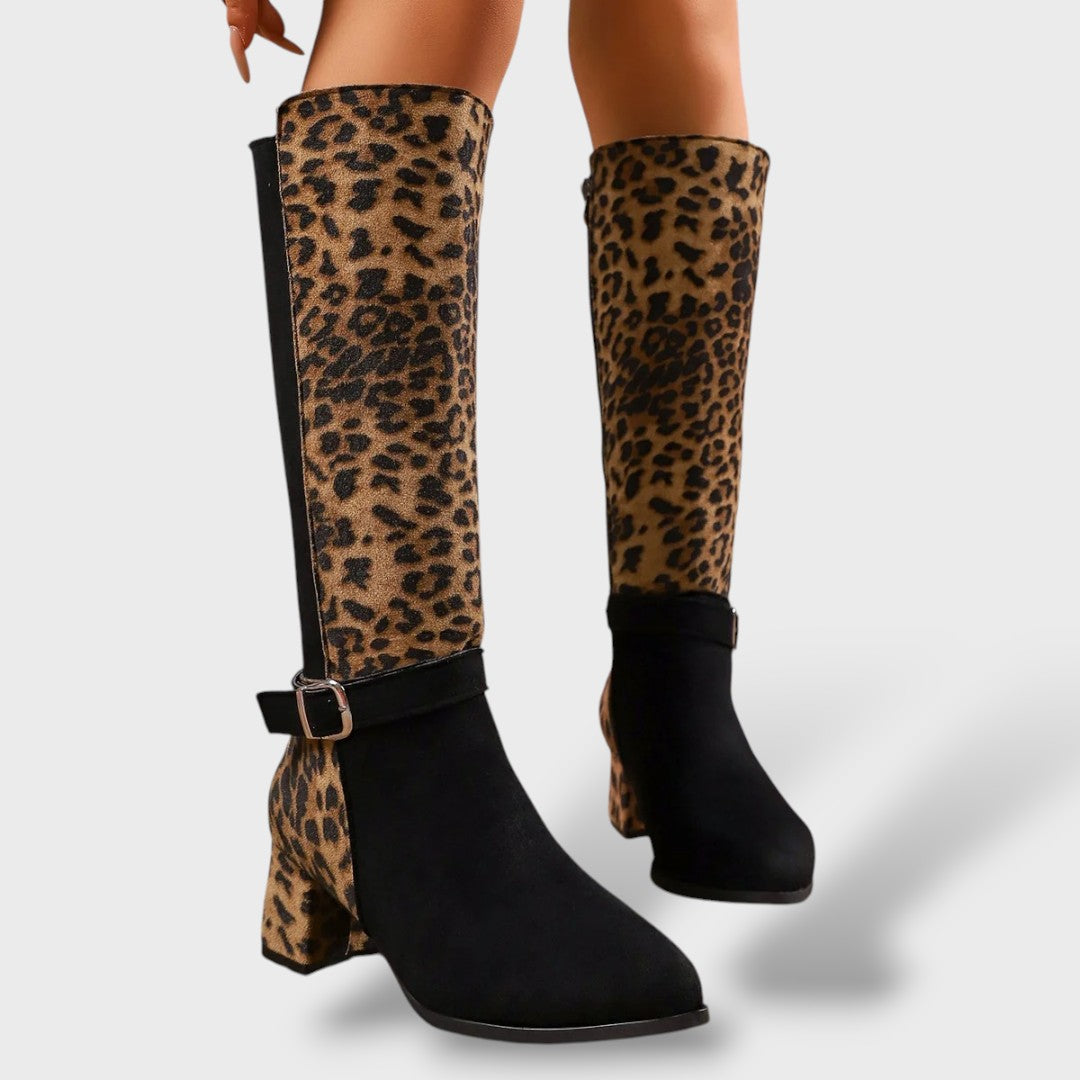 Botas Altas Leopardo Mujer