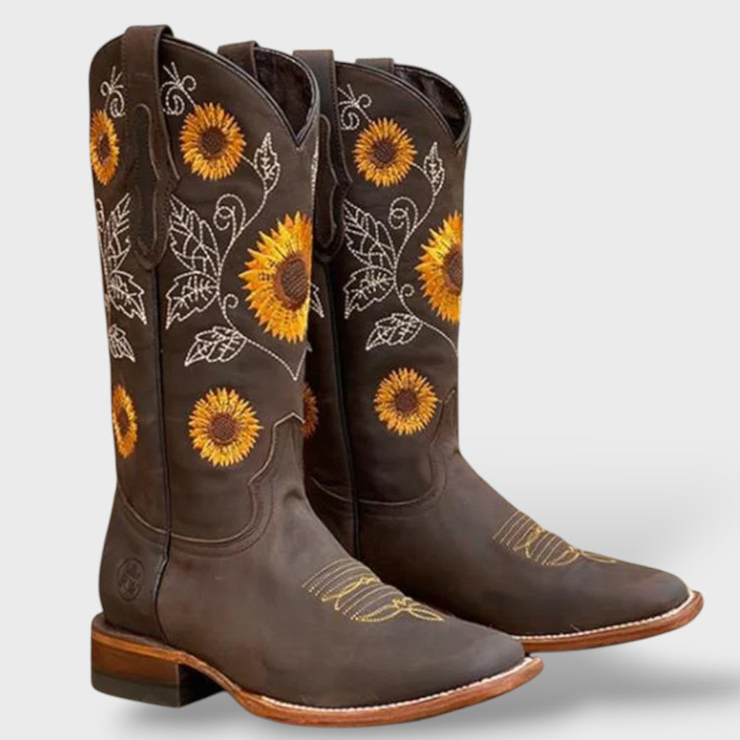 Botas Mujer Otoño Invierno Bordadas Tacón Grueso