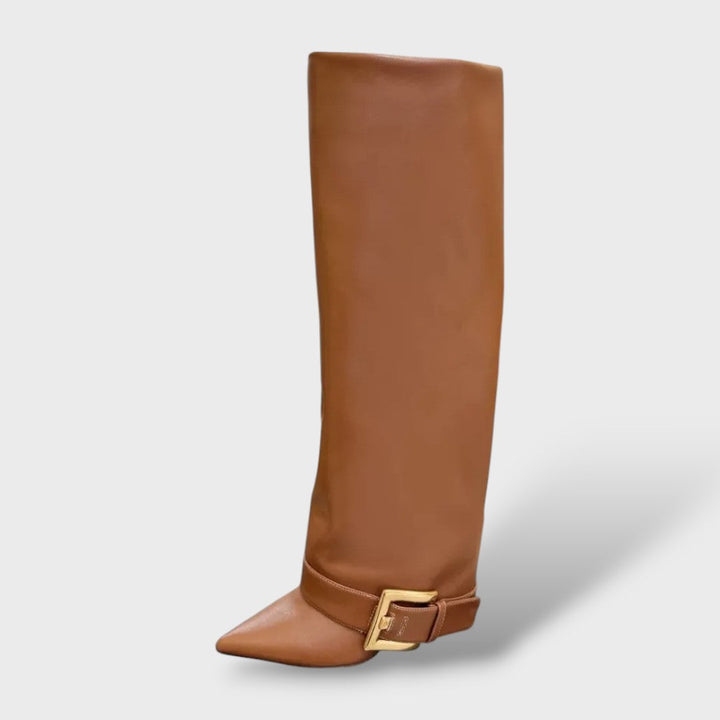 Botas Altas Mujer Tacón Fino con Hebilla