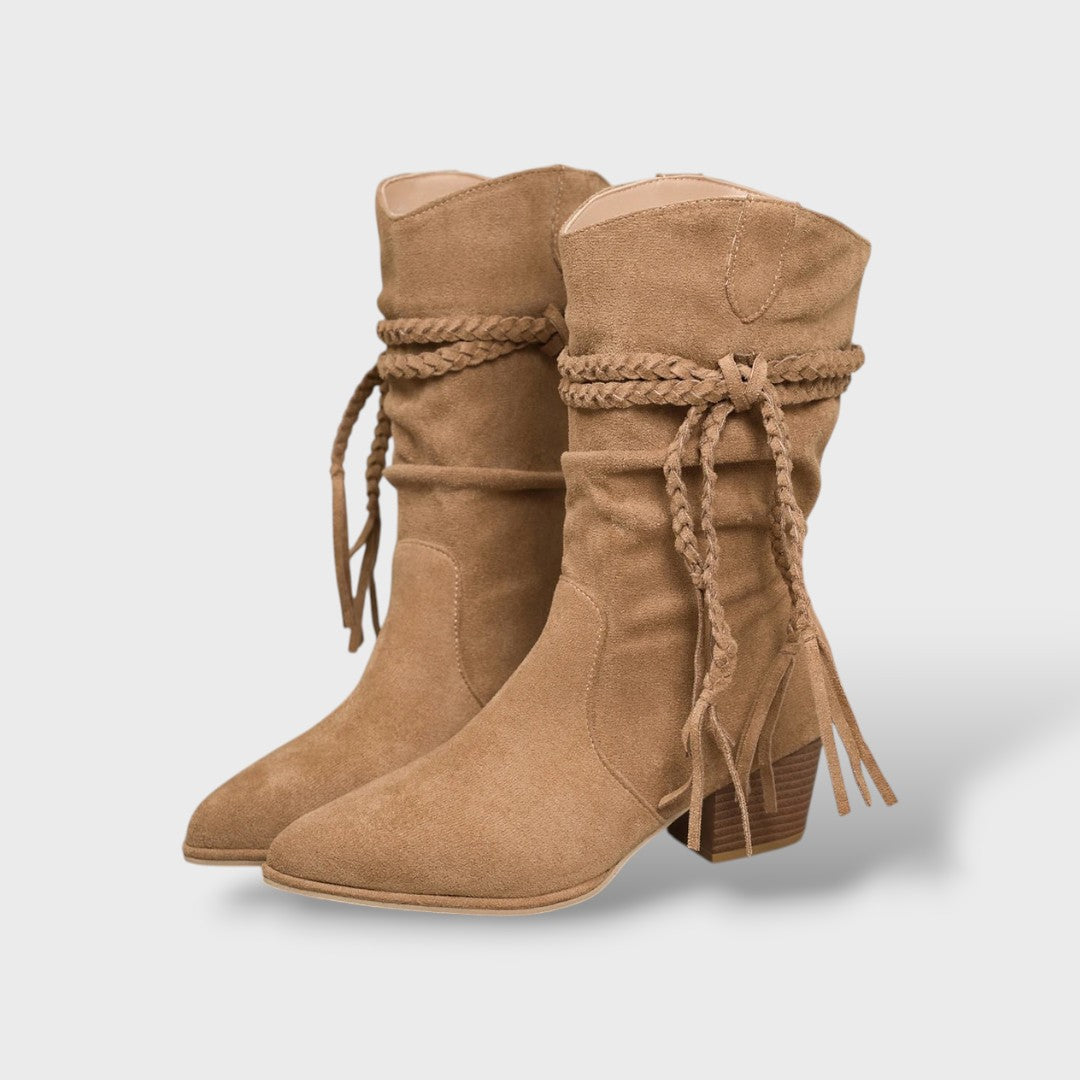 Botines Western Flecos Mujer